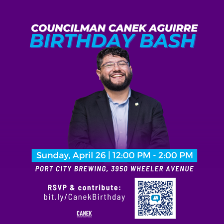 CanekForCouncil's tweet photo. Join me tomorrow to celebrate my birthday and enjoy award-winning food and beer at the same time! It's a win-win.

📅 Sunday, April 26
⏰ 12pm - 2pm
📍 Port City Brewing

Get your ticket: https://t.co/0ZynyRSRGw https://t.co/FoytheOpJW