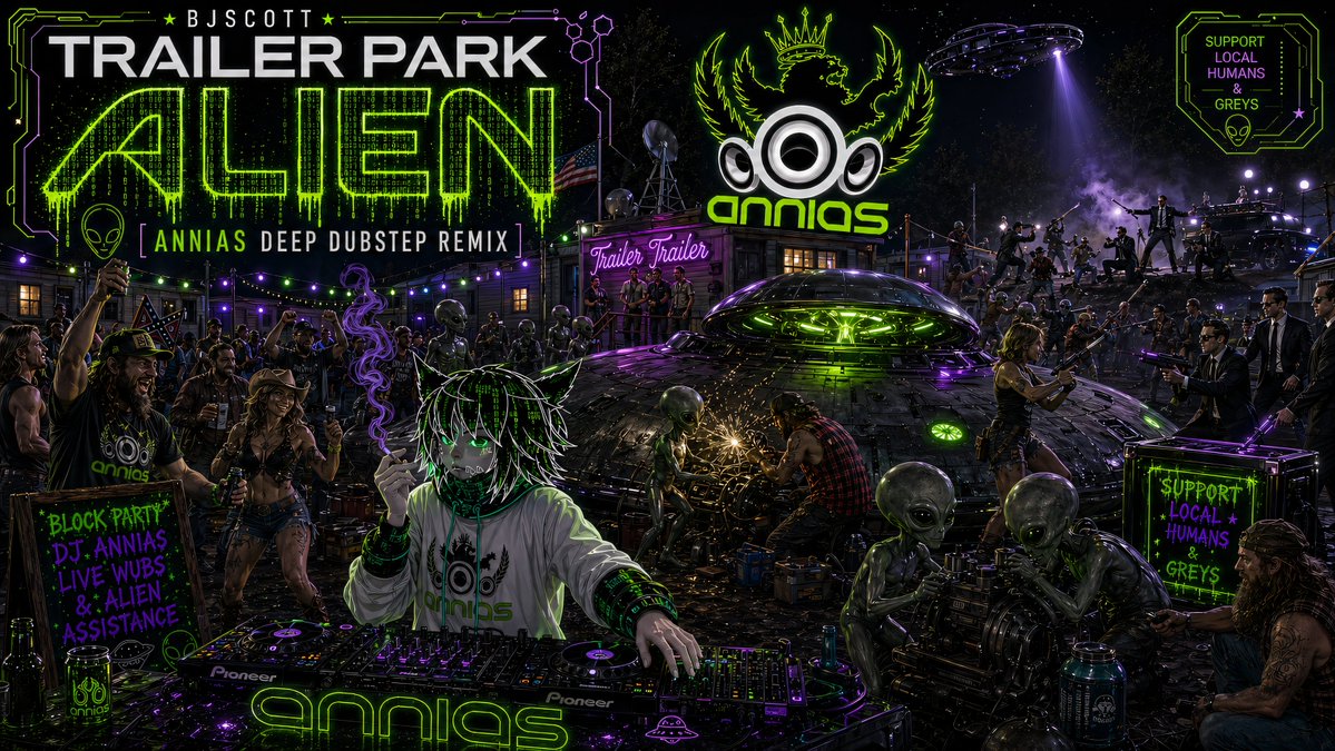 djannias's tweet image. @bscott4got I love your music / videos, so sick! I already did "Throw it Back" yesterday and this morning today I busted out the annias deep dubstep "Trailer Park Alien" remix!

I'm putting the finishing touches on the visual side of things, will upload #soon

#trailerpark #alien