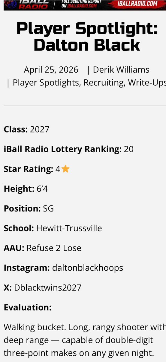 HewittTVLHoops's tweet photo. Dalton Black continues to raise his stock, becoming a regular topic of conversation amongst the Basketball covering media in Alabama! 

#TODAYMATTERS

@HewittAthletics | @HewittTVLHoops https://t.co/YDblxPg8bU
