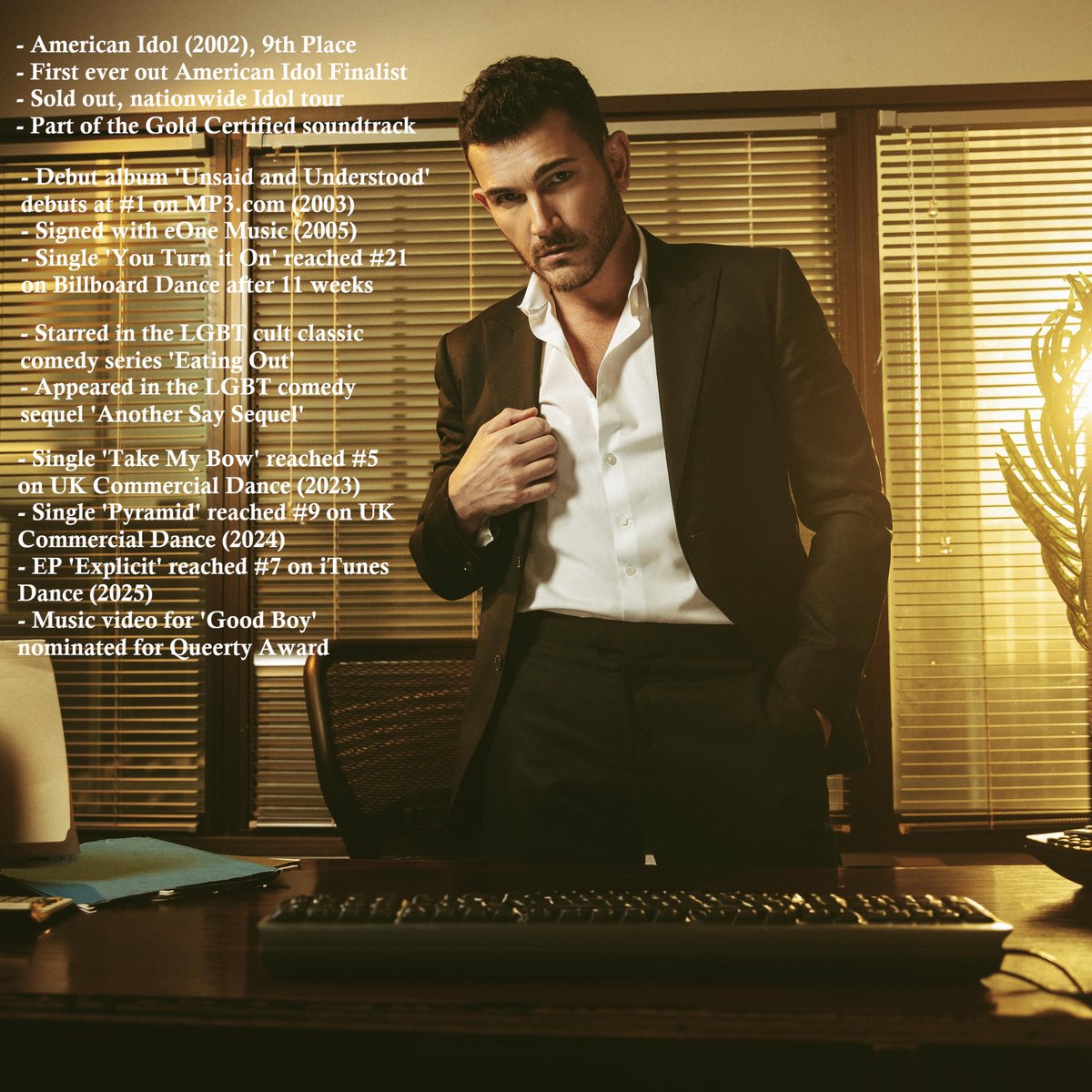 MikeDeFellipo's tweet image. American Idol's Jim Verraros is available to feature or collaborate on your next pop, dance or EDM track. Send me a DM and we can discuss. #pop #dance #EDM #americanidol #out #music