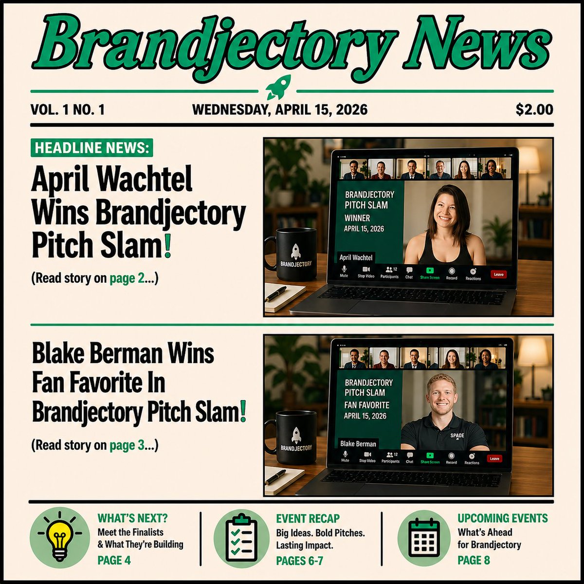 brandjectory's tweet photo. 📰📰👀👀Extra! Extra! Read All About It!

April Wachtel of Cheeky Cocktails &amp; Blake Berman of Spade Take Home Top Spots at the @Brandjectory &amp; DreamMakers Pitch Slam 1 on April 15th!

@SusanBryenton @TomMalengo 

#pitchslam #brands #founders #investors #cpg #beverage #media #news https://t.co/XJbAapYmPD