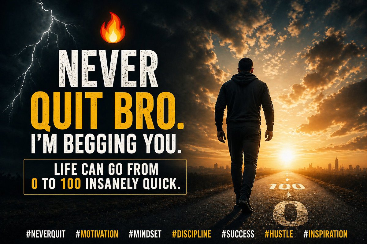 VenkijIndia's tweet image. #NeverQuit #StayStrong #KeepGoing #NoExcuses #RiseUp
#Motivation #Mindset #SelfDiscipline #GrowthMindset #SuccessMindset #BelieveInYourself
#Success #Hustle #Grind #EntrepreneurLife #WorkHardDreamBig #LevelUp