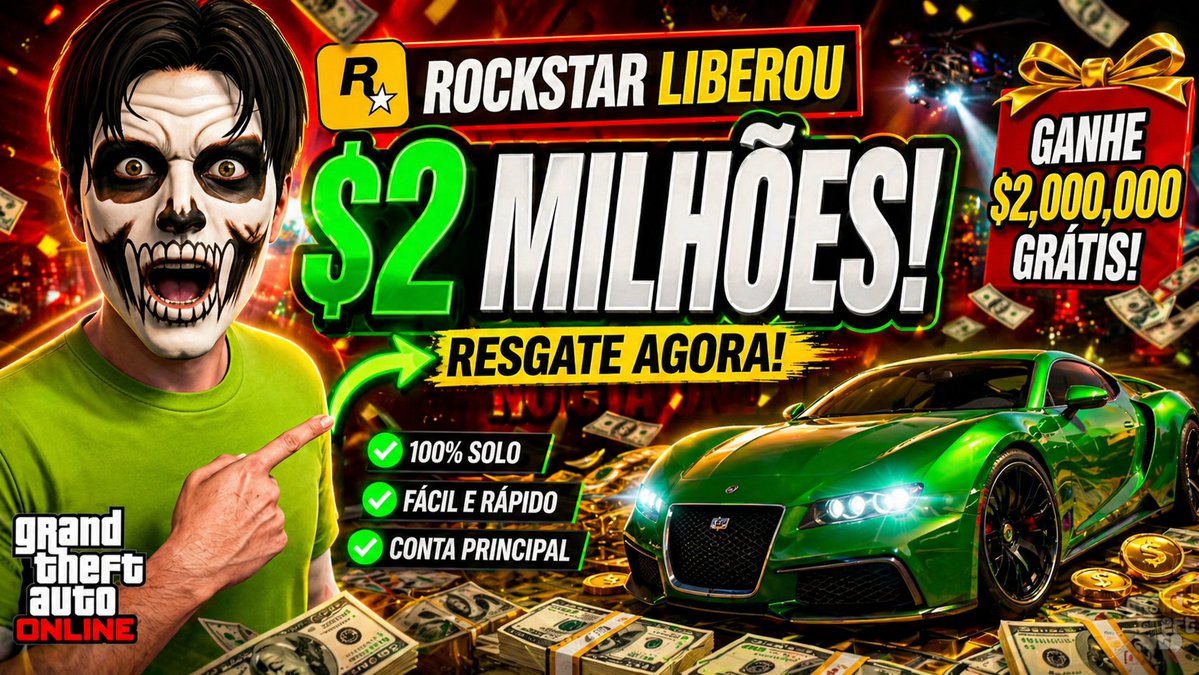 🎁 Rockstar Liberou $2 Milhões! Veja Como Resgatar no GTA Online | SOLO youtube.com/watch?v=J9rsJW… #GTAONLINE