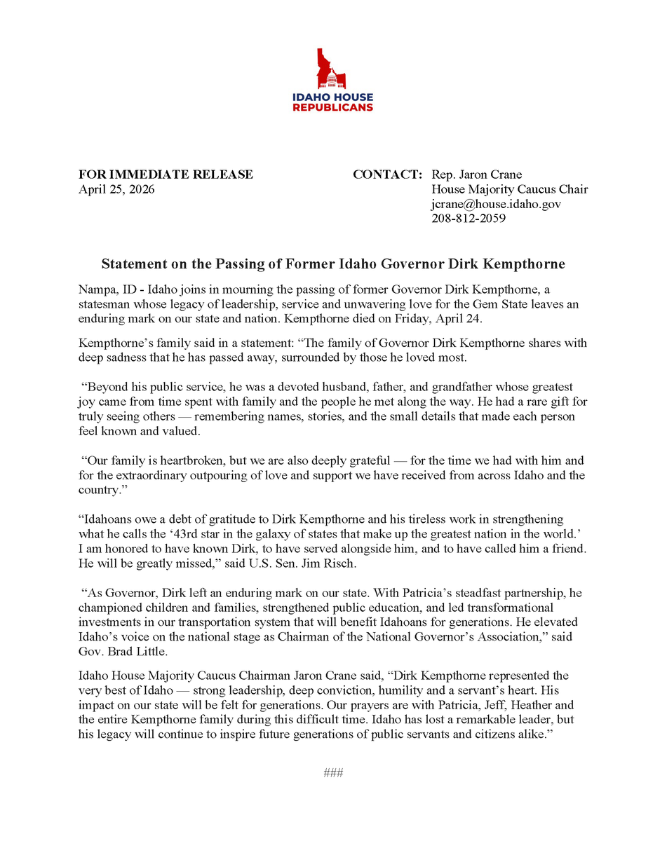 Idaho House Republicans tweet media