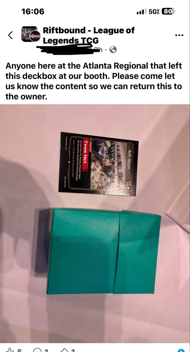 There was a Riftbound deck that was left at the ATL, and my locals picked it up.

If you’re missing your deck, hopefully we can get it back to you.
