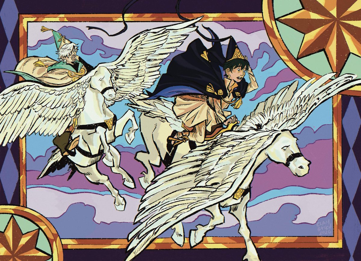 idk if witches ride the pegasi but they should!! 🐎🪽✴️
#MyWitchHatAtelierArt #Δ帽子