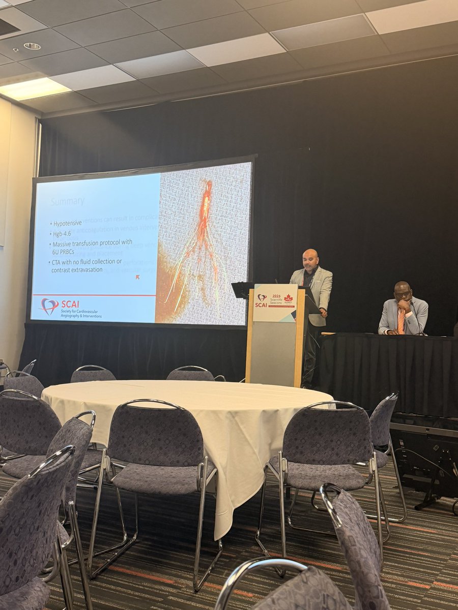 DrJayMohan's tweet photo. Plan B, C, and D: Your Advanced Complication Playbook

The venous disease master @jcgeorgemd showing his crazy complications. #FilterOut #SCAI2026 https://t.co/3oDm2hRhPy