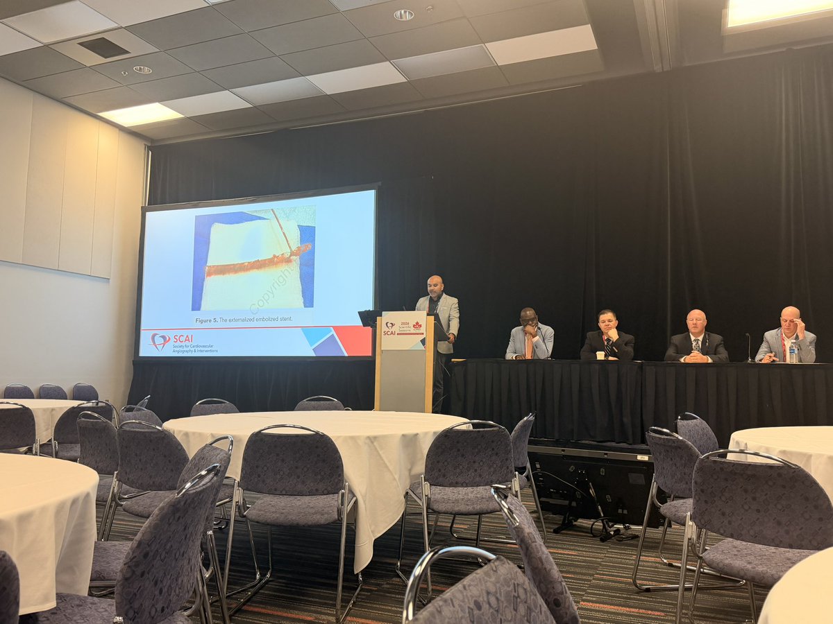 DrJayMohan's tweet photo. Plan B, C, and D: Your Advanced Complication Playbook

The venous disease master @jcgeorgemd showing his crazy complications. #FilterOut #SCAI2026 https://t.co/3oDm2hRhPy