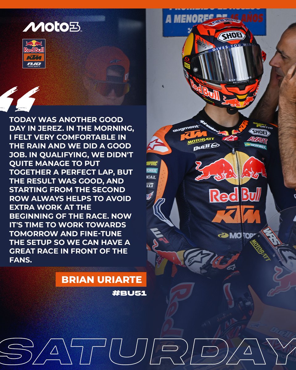RedBull_KTM_Ajo's tweet image. 🎙️ Brian Uriarte

| #BU51 | #Moto3 | #Day2 | #SpanishGP🇪🇸 |