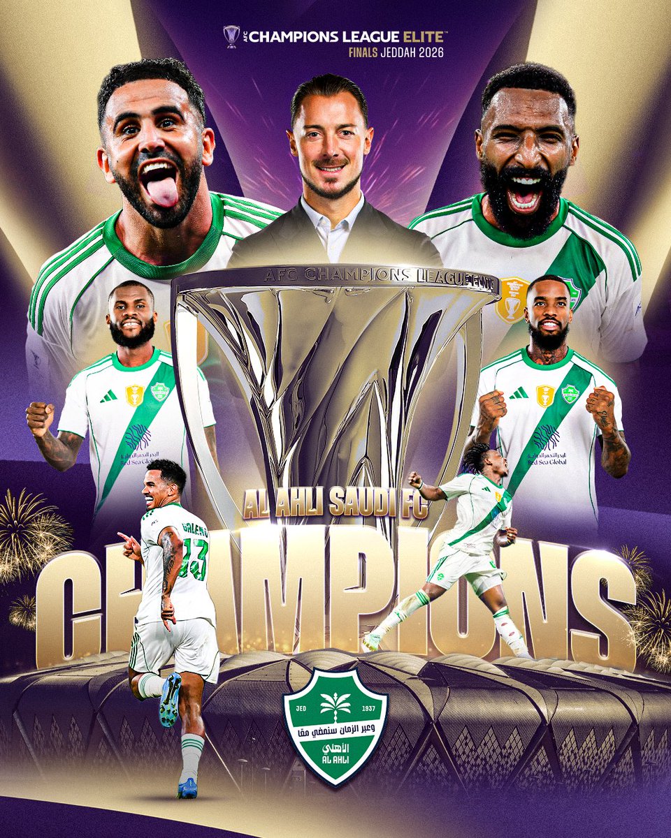 ✨ 𝗖 𝗛 𝗔 𝗠 𝗣 𝗜 𝗢 𝗡 𝗦 ✨

🇸🇦 Al Ahli are the Kings of Asia for the second-time in a row!

#ACLEliteFinal