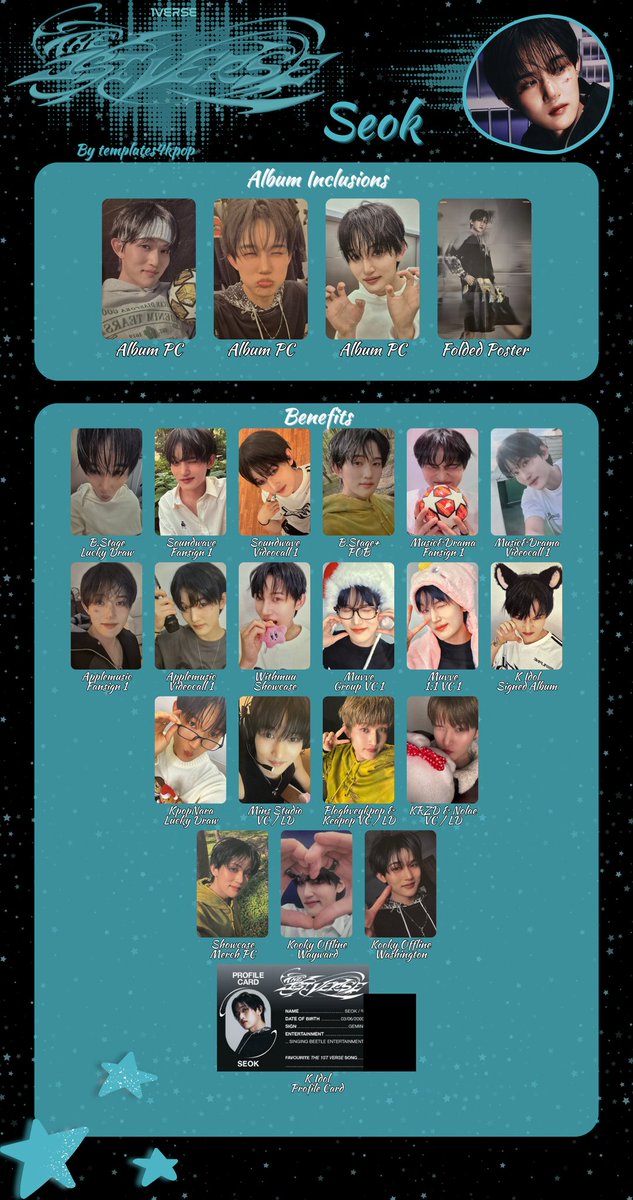 1verse the 1st verse album photocard pc member template ! 유니버스