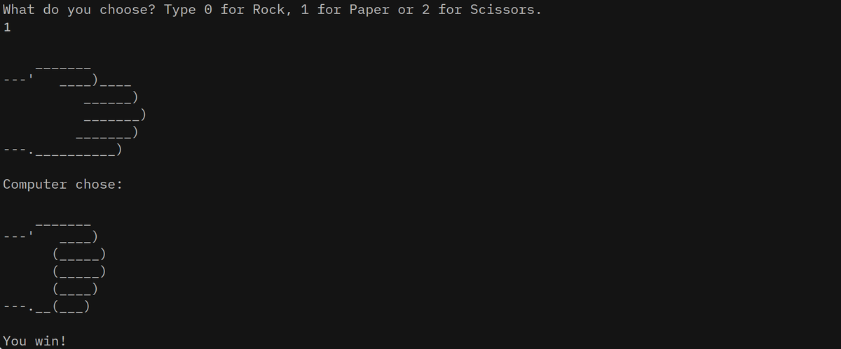 BoerDe69957's tweet image. Day 4 of 100 Days of Code: Python 🐍

Random module. Rock paper scissors. 🪨📄✂️

Computer picks random. I pick... panic.

Still counts as a win? 😅

#100DaysOfCode #Python #RockPaperScissors