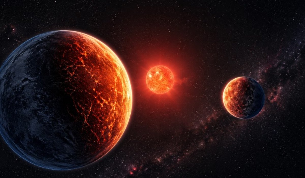 Sahielgr's tweet photo. TRAPPIST-1: Οι πρώτοι κλιματικοί χάρτες κόσμων σαν τη Γη δείχνουν πλανήτες χωρίς ατμόσφαιρα https://t.co/gKxvI4dDoN Το James Webb χαρτογράφησε για πρώτη φορά το κλίμα δύο βραχωδών  εξωπλανητών στο TRAPPIST-1, αποκαλύπτοντας ακραία θερμικά χάσματα. https://t.co/78uAiRcnUC