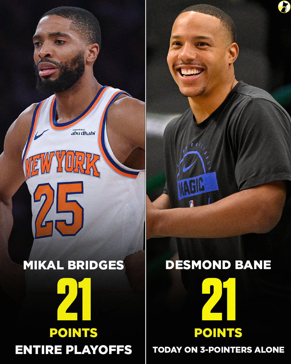 Mikal Bridges and Desmond Bane were both traded for FOUR unprotected 1st Round Picks.

Mikal Bridges has scored 21 total points in the playoffs this year.

Desmond Bane scored 21 points today on three-pointers alone.
