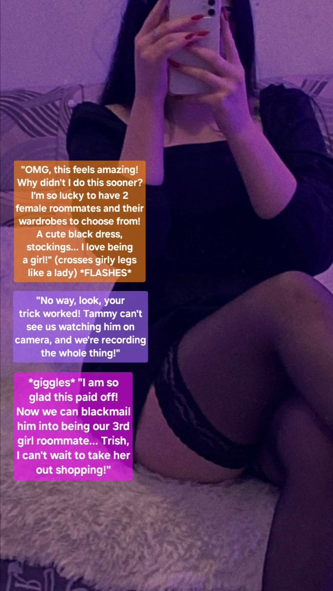 TammyLovisa101's tweet image. #stockings #sissy #dress #selfie #girly #pose #crossdressing #feminized #roommate #captions #outfit #nails #caught
