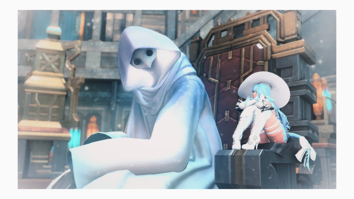 #AuRaApril2026 Day 25: End(Walker)

"When I met The Watcher, I felt a sense of...kinship. Perhaps it was the connection to Hydaelyn..."

With the roles they held, The Watcher was like an older sibling to Io. She visits them whenever she stops by Mare Lamentorum.