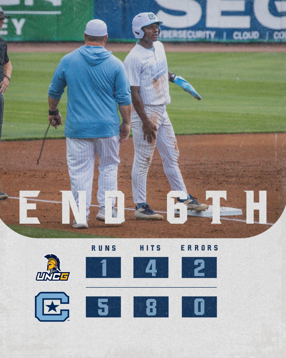 CitadelBaseball's tweet image. Lead intact through 6⃣

E6 | CIT 5, UNCG 1

#jOURney