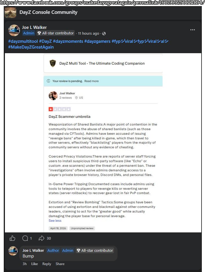 AggroDayZ's tweet image. @Trustpilot/@TrustieSupport That Joel Walker Stalker is also spamming reviews from your platform on facebook, reviews you deemed defamatory and removed. He's using your brand to make you liable on purpose. #Avoid #Joel #Walker #He #Will #Stalk #Ya #ReviewBombing