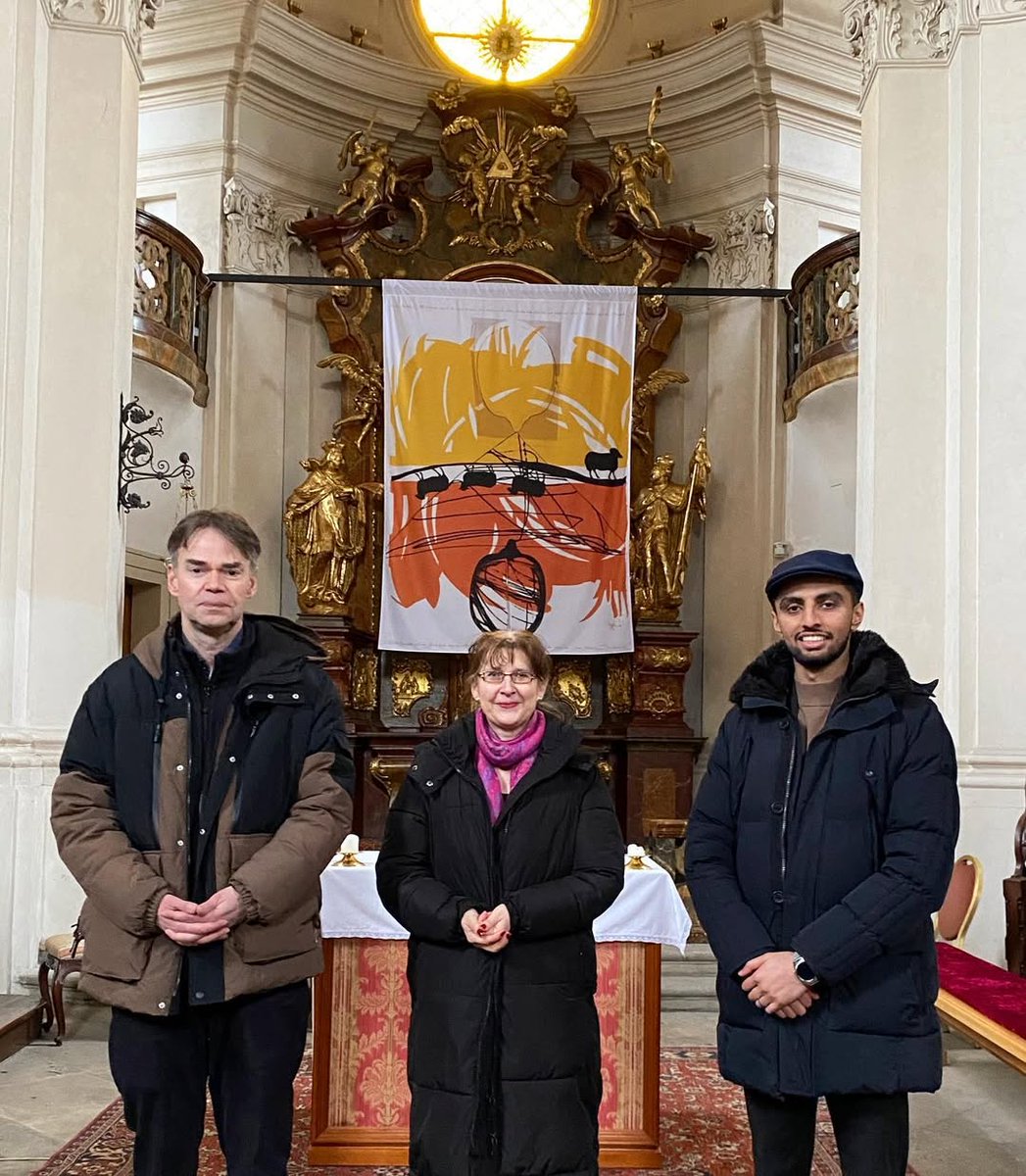 the missionary and chairman of the AMS, Mr. Kashif Janjua, got the honor to meet with the pastor of the German-speaking Evangelical Community of Prague, Mrs. Elisabeth Veronika Förster-Blume, and the pastor of the German-speaking Catholic Church of Prague, Mr. Lic. theol.