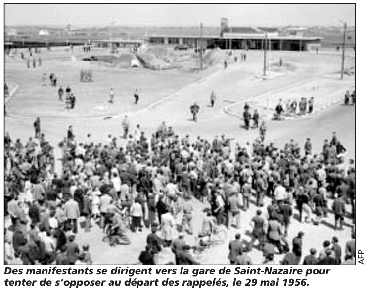 Fete_de_L0's tweet photo. Conférence LO sur la révolte des appelés au printemps 1956.
La décision du socialiste Guy Mollet de prolonger le service militaire pour intensifier la sale guerre coloniale en Algérie soulève le mécontentement de ces «rappelés», soutenus par une partie de la population. https://t.co/rk8GgoFigs