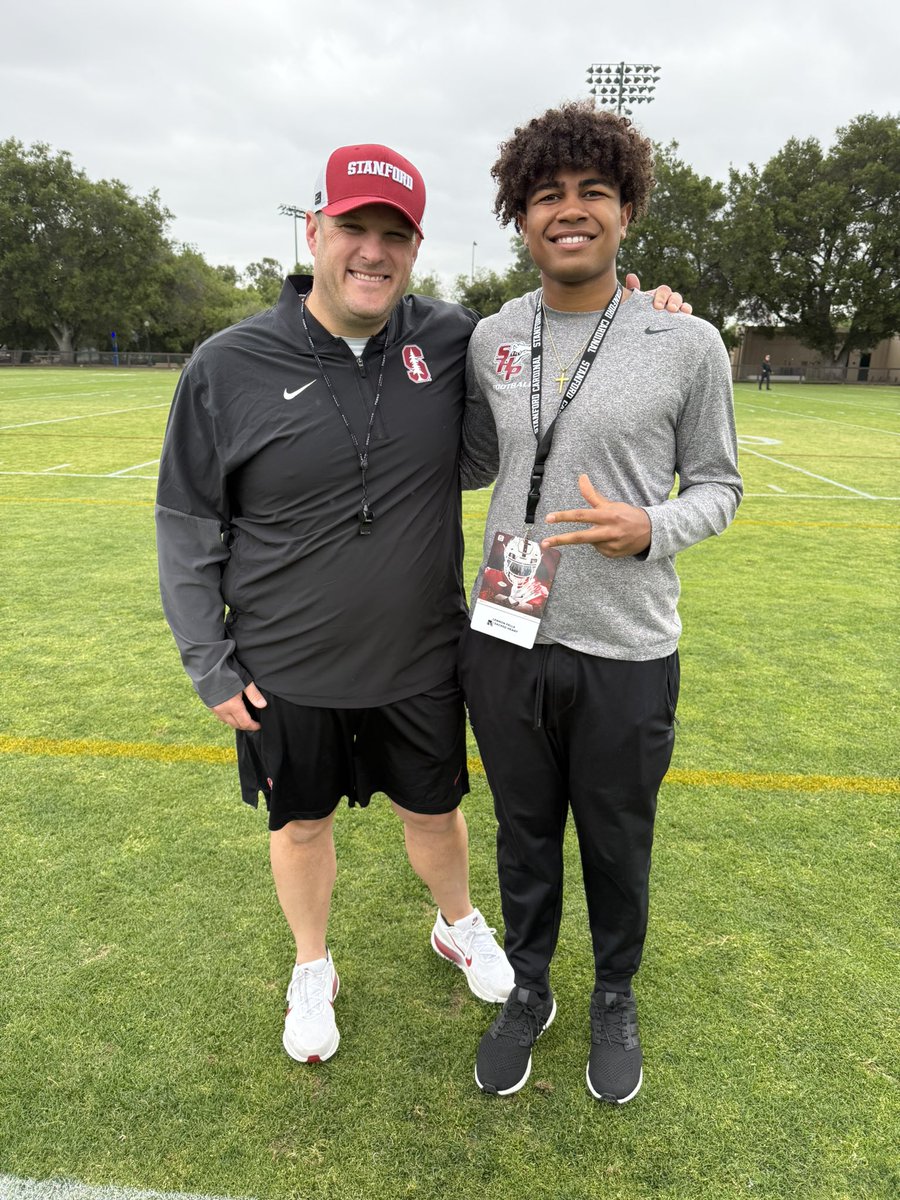 FellsLennon's tweet photo. Thank you @StanfordFball for having me out to practice today. The energy was 100% and it was great to build relationships with the coaches and staff 🌲🆙 https://t.co/Um8ihuXuSH