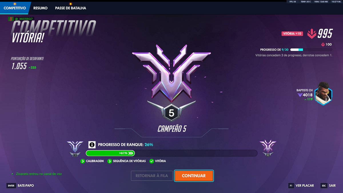 MisterG_OW's tweet photo. cara meu primeiro campeão foi no 6x6 mas sei la eu to muito feliz e sou muito grato as pessoas que estiveram comigo jogando isso cara que legal mano
#overwatch #ranqueada https://t.co/lEFlHw55Ny
