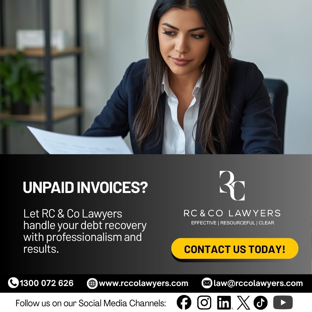 rcco_law's tweet image. Let us handle unpaid invoices with proven results. 

👉 Get started now.

📞1300 072 626   
✉️law@rccolawyers.com   
🌐rccolawyers.com   

#DebtCollection #UnpaidInvoices #BusinessSupport #RCandCoLawyers