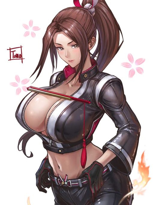 #同じキャラですが異なる装備の姿を晒す見た人もやる 左:真面目に描いてた頃の舞。 右:もっとまじめに描いた舞。