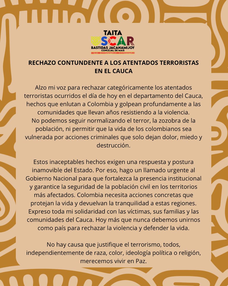 Oscar Bastidas Jacanamijoy tweet media