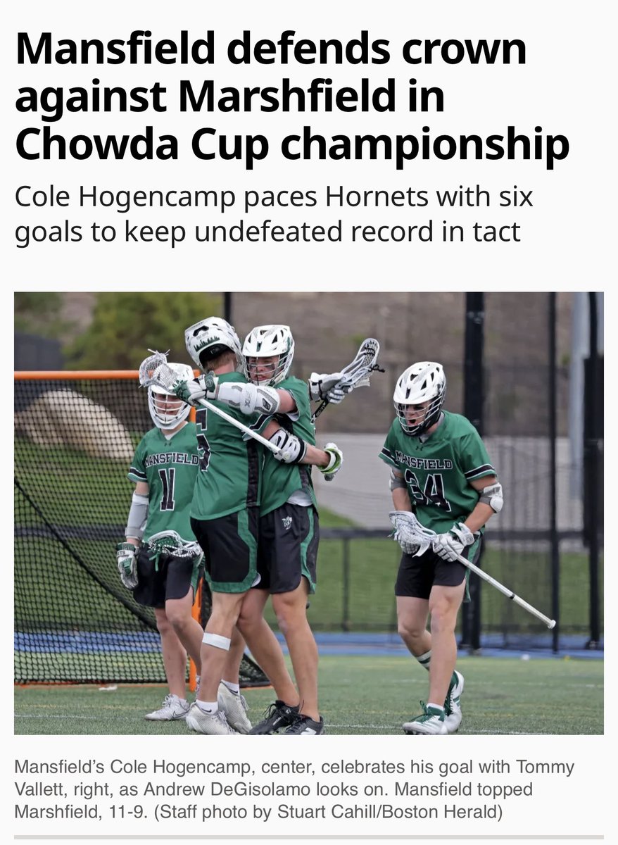 CoachJMota's tweet photo. Mansfield Hornets are back to back Chowda Cup Champions! Hard fought win against a tough Marshfield team. https://t.co/yTAh0VrrwC