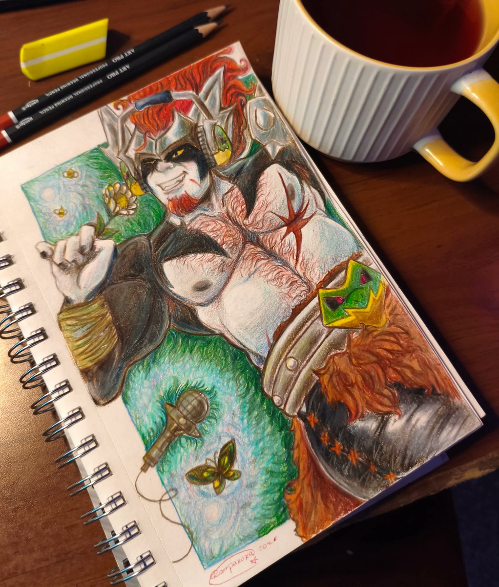 ranpakoka's tweet photo. A heart made of burning metal and kind passion. Damian's here! 🌻🫀🎸 #brawlstars #brawlfanart #keepbrawlalive https://t.co/Rl2VHhvNyY