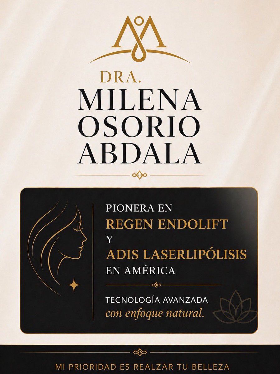 DRAMILENAOSORIO's tweet photo. Soy la Dra. Milena Osorio Abdala, dedicada a la medicina estética avanzada y regenerativa.
Mi formación internacional y experiencia me permiten ofrecer tratamientos personalizados con resultados naturales, elegantes y seguros.
Agenda tu valoración. +57 3023208976 https://t.co/CFsWiv5n4O