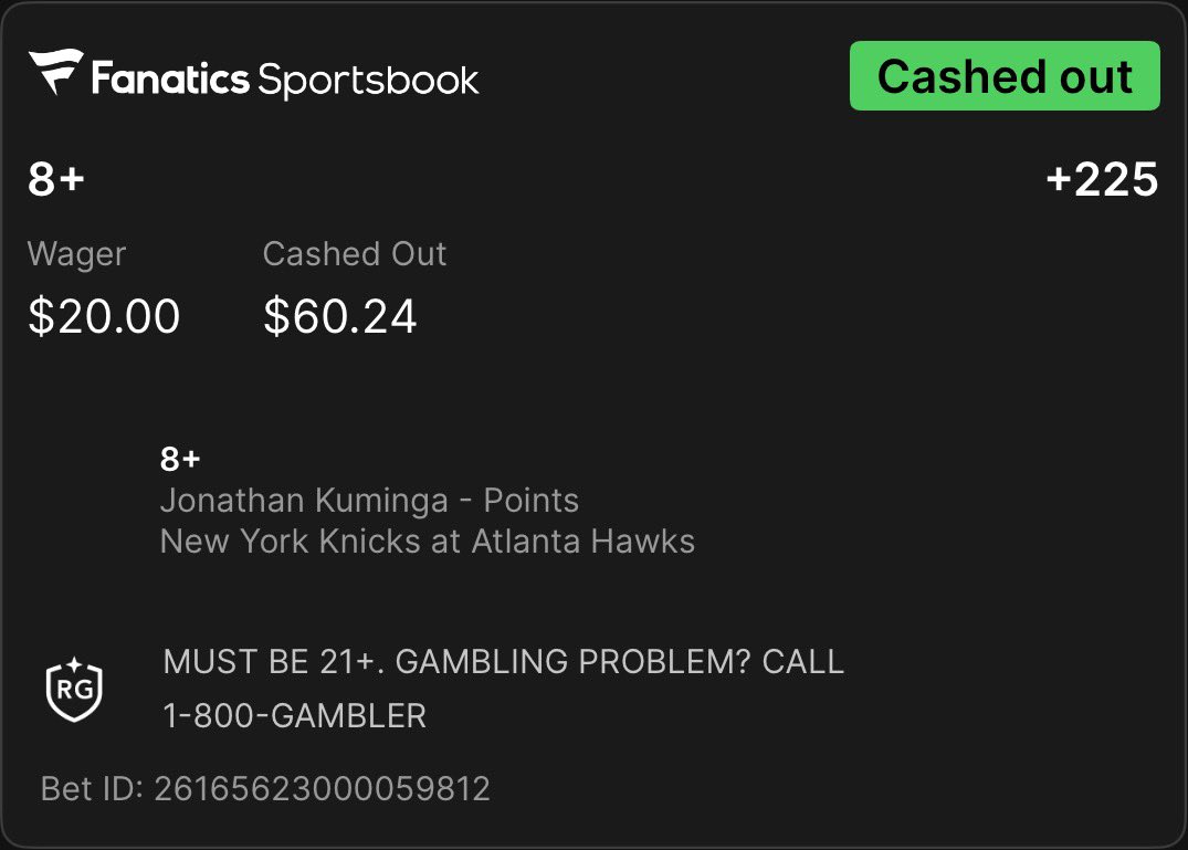 riggedgamesrus's tweet image. It was always KUMINGA! #sportsbetting #nba #locks #onfire #sizzling #isittheshoes #goat @FanaticsBook