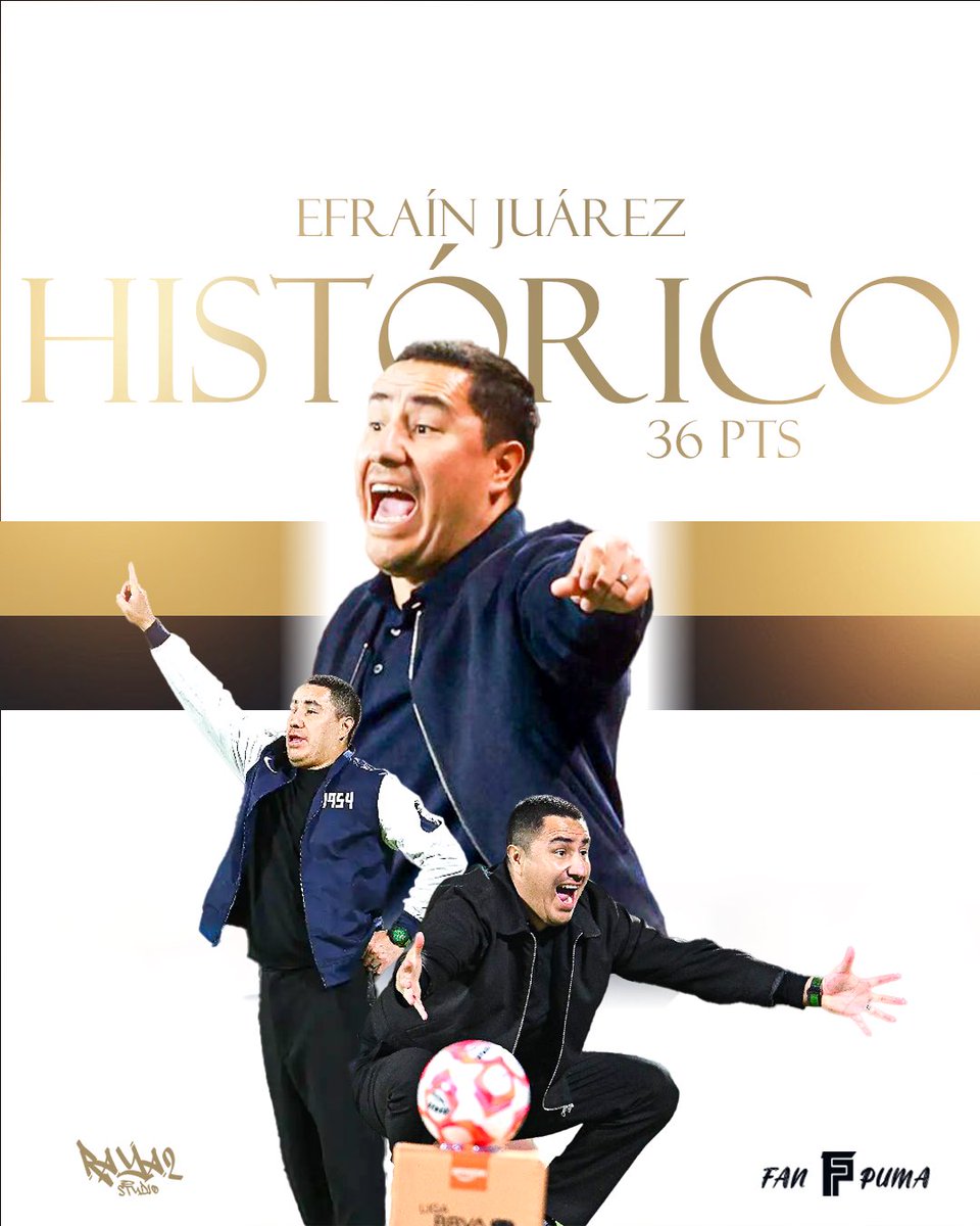 👏🏻🚨 ¡¡HISTÓRICO!! Efraín Juárez acaba de lograr el mejor torneo en la historia de los torneos cortos con Pumas. Llego a 36 puntos y superó los 35 que consiguió Memo Vázquez en 2015, torneo donde llegaron a la final.

¡¡VAMOS CON TODO!! ¡QUEREMOS LA OCTAVA PROFE!!