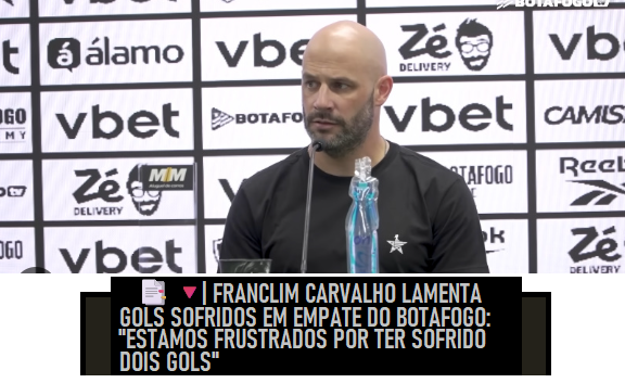 📑🔻| FRANCLIM LAMENTA GOLS SOFRIDOS EM EMPATE DO BOTAFOGO: "ESTAMOS FRUSTRADOS"

— Nós poderíamos ter feito mais gols. Obivamente o adversário também joga e tem méritos, mas tivemos mais chances. Estamos frustrados por ter sofrido dois gols. - analisou o treinador.

Fonte: GE