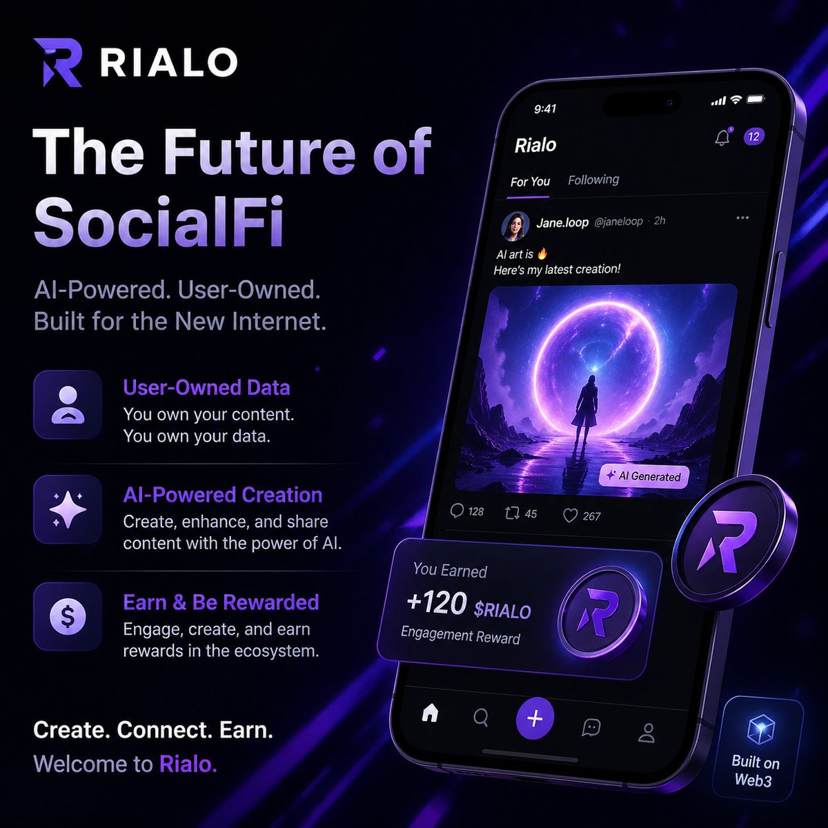 Rialo is building the next wave of SocialFi  <a href="/RialoHQ/">Rialo</a> 

Where content meets AI, and users truly own their data.
Create, engage, and earn — all in one ecosystem.
Still early. Don’t fade it. 

#Rialo #Web3 #SocialFi #AI #Crypto