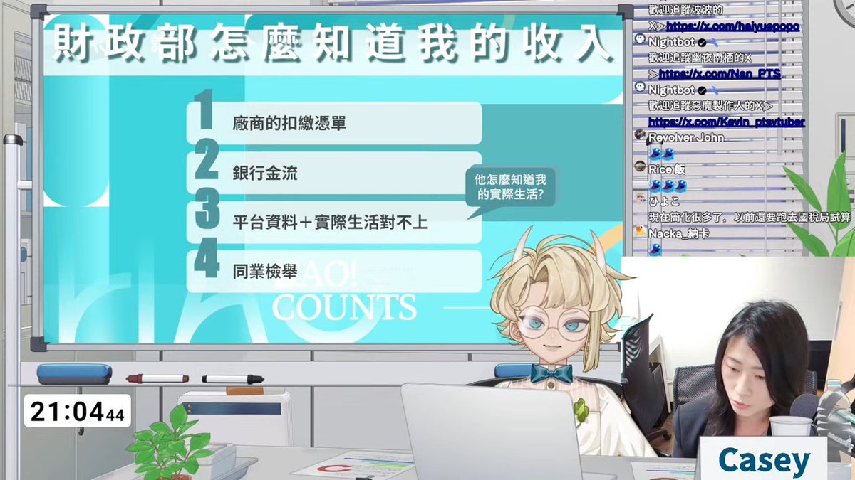 感謝Casey老師昨天無私分享
對凱文來說也受益良多

財政部到底怎麼知道VTuber收入多少？
只要你直播就必須把自己家登記成營業自宅？
五萬的起徵點到底包含什麼項目？
現在沒過起徵點是否就不需申報？
為什麼企業勢的V中之人還要開發票？

6/30輔導期最後期限
這些你一定都需要知道🫵