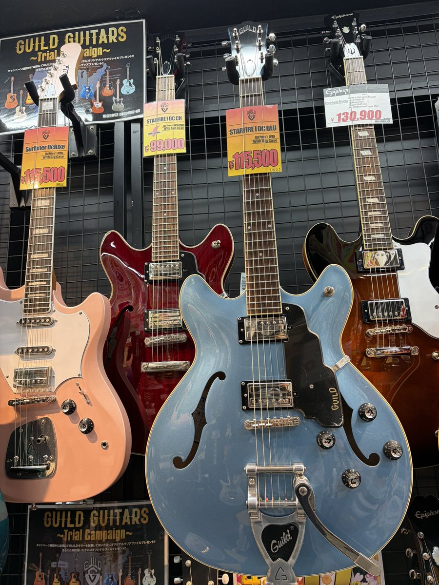 BIGBOSSannex's tweet image. #BIGBOSS #お茶の水 #駅前別館 本日もオープン✨

昨年の再結成ライブも空前の大盛り上がりだった #oasis のゲムアーチャー&amp;amp;ボーンヘッドのEPIPHONEシグネチャーモデルが初入荷❗️
そしてGUILDのSTARFIREも入荷しております❗️
#セミアコ が熱いっ🔥