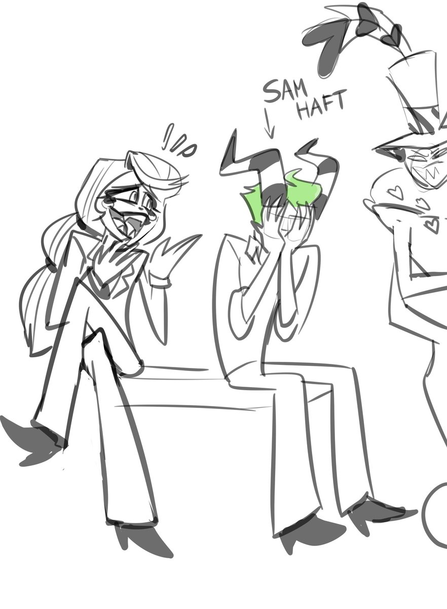 Syna_art's tweet photo. A kiss between Alastor and Blitzo at the Lvl up expo 2026 😂😂 #hazbinhotel #alastorxblitzo #alastor #blitzo #hazbinhotelsketch #viviennemedrano #samhaft #amirtalai #brandonrogers https://t.co/TgxWMmjcO8