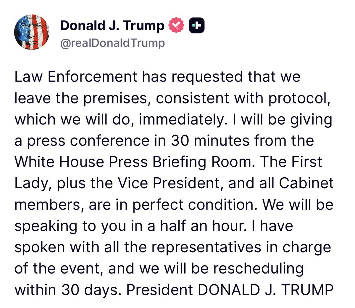 The White House tweet media