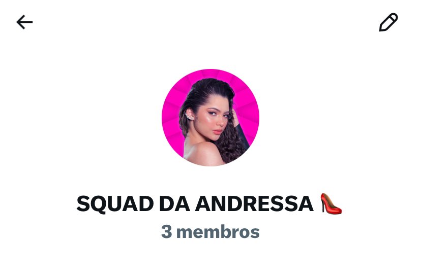 O grupo oficial da Andressa está no AR! 👠

Comenta um 👠 aqui que eu te adiciono. Quero ver esse grupo bem movimentado 👀🩷

#TeamAndressa | #CasaDoPatrão