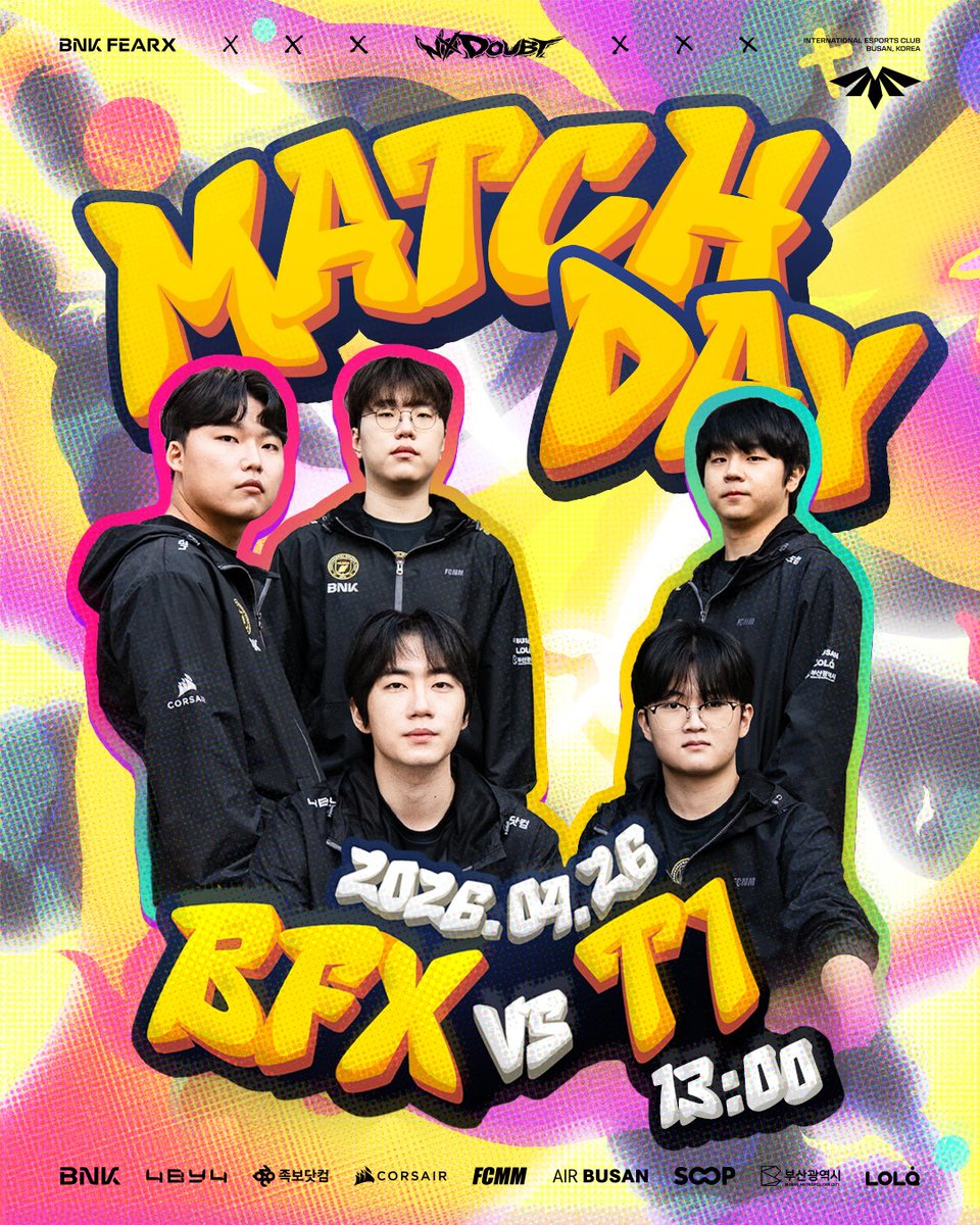𝟮𝟬𝟮𝟲 𝗟𝗖𝗞 𝗖𝗟 𝗥𝗢𝗨𝗡𝗗 𝟭

⚔️ vs T1
⏰ 13:00KST
📺sooplive.co.kr/station/afchall

#BNKFEARX #BFXWIN #NODOUBT