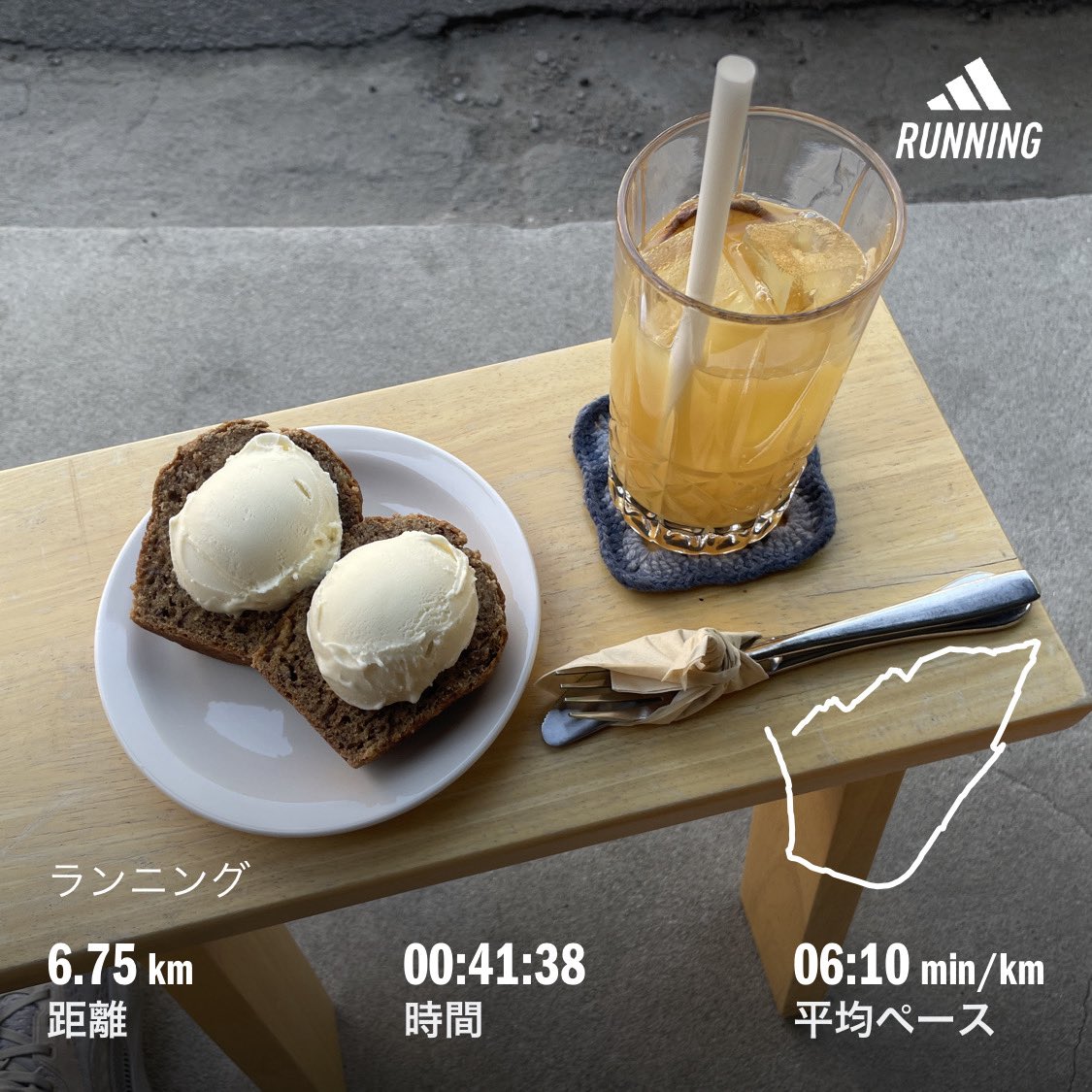 ジョギングで喫茶巡り
リカバリージョギングとアイス乗っけバナナブレッドで朝の扉を開けたサンデー