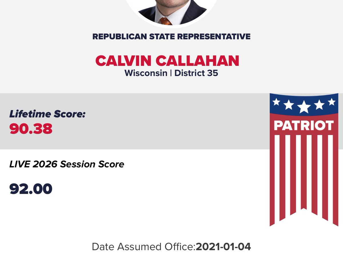 brady_penfield's tweet photo. It was a pleasure to finally meet the youngest Republican State Rep. in Wisconsin @RepCallahanWI in Antigo this evening!

Calvin has over a 90% lifetime score with the @TPAScorecard !

@TPAction https://t.co/TF5EO7fD8f