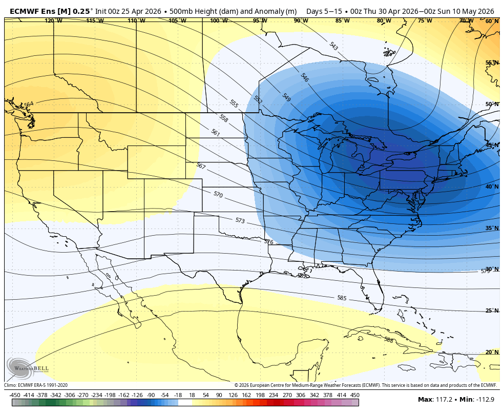 WxOntario1's tweet image. Several more warm days to go (Sunday to Tuesday) then colder air returns to Southern #Ontario 🥶

A stretch of unseasonably colder air is expected to flood into the region by Wednesday and likely linger until at least the second week of May

Daytime highs will struggle to reach
