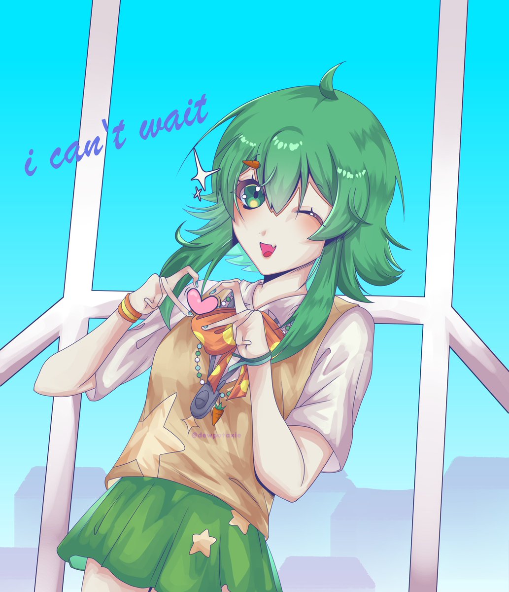 dewpotaxie's tweet image. I Can't Wait gumi! #GUMI #fanart
