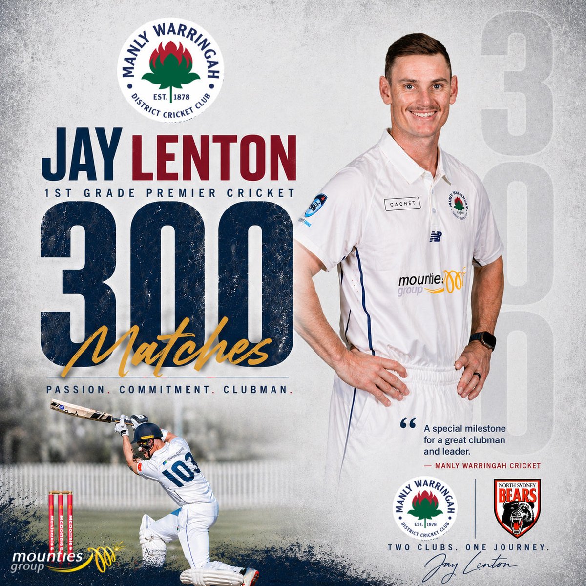 MWDCC's tweet image. 300 up for one of the greats of NSW Premier Cricket. No stopping #bleedblue