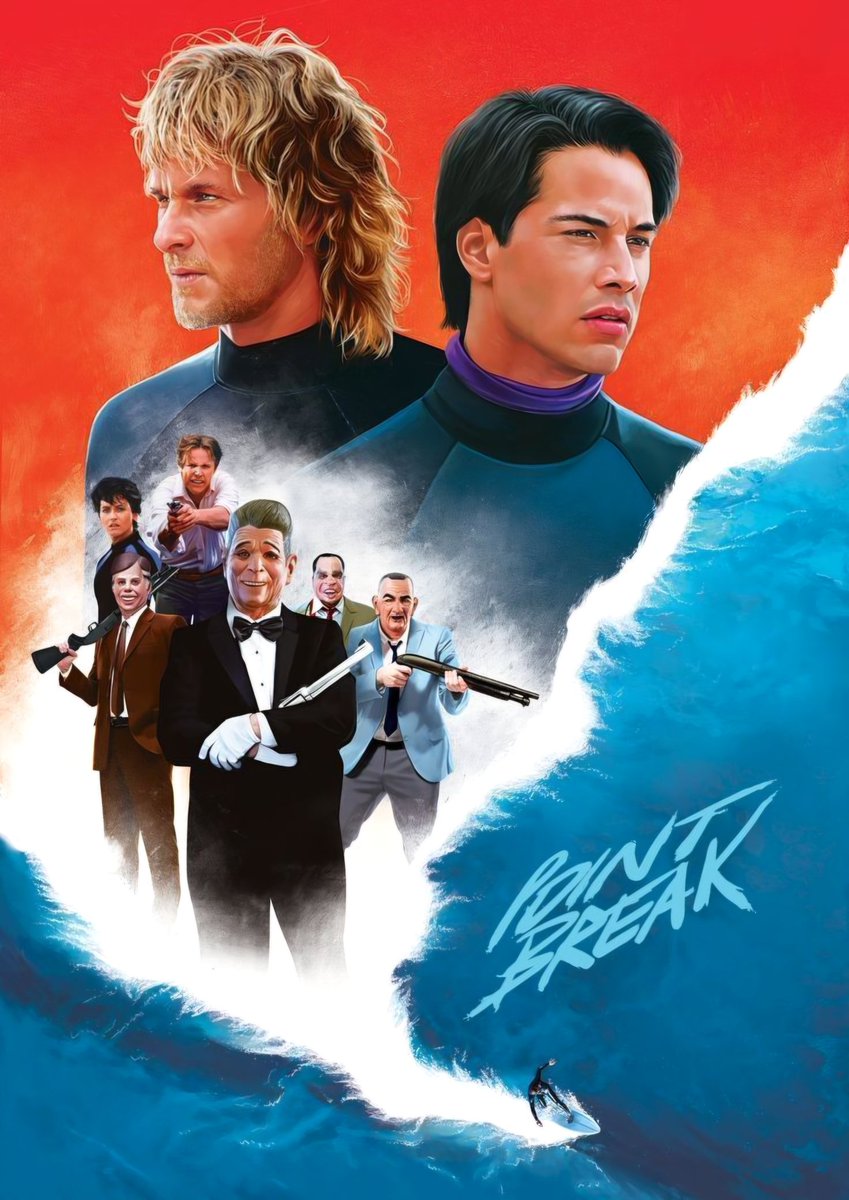 britmedia2000's tweet image. Point Break 
(1991)

An F.B.I. Agent goes undercover to catch a gang of surfers who may be bank robbers

REF: PHX/POINTBREAK/POSTERART/013
#PatrickSwayze #PosterArt #PointBreak