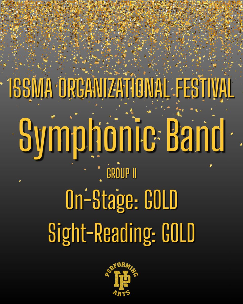 NewPalBand's tweet photo. Congratulations to Concert Band and Symphonic Band on great performances Friday night at ISSMA Organizational Festival. You played challenging literature and your growth this cycle was tremendous! https://t.co/dkeGqKlXWg