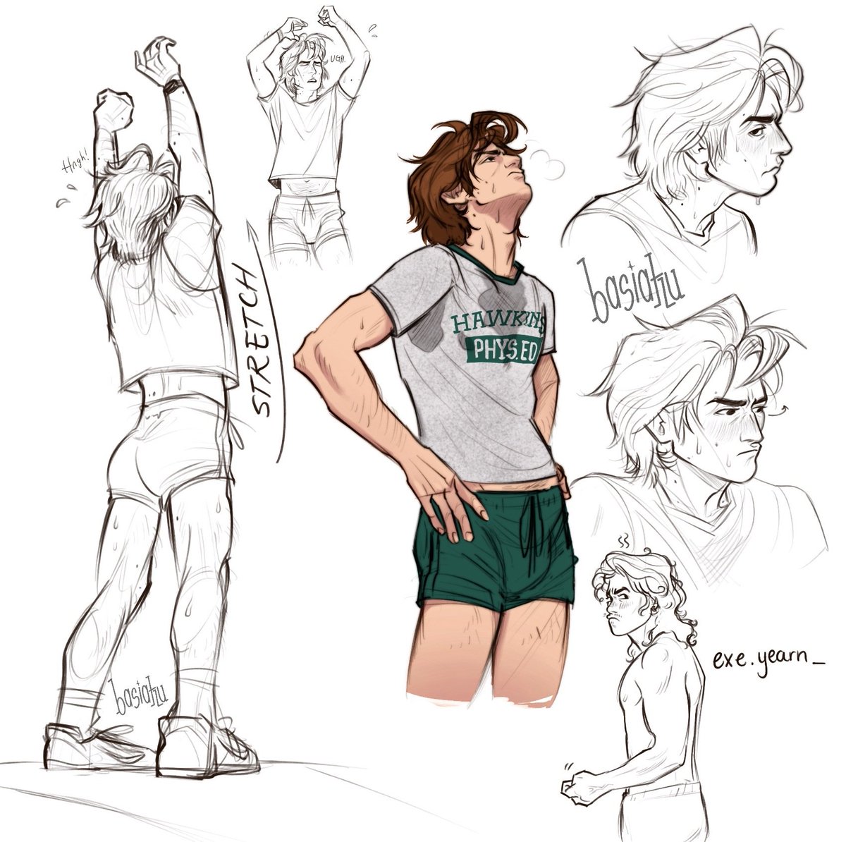 basiatlu's tweet photo. Gym time for Steve Harrington ... no wonder Billy was all up on that. #harringrove https://t.co/NkE44cLnMo